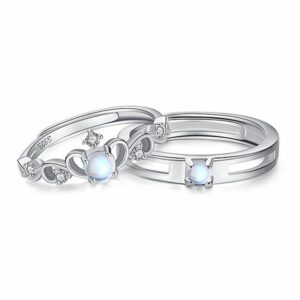 SCOZBT Partnerring 925 Silber Eheringe Ringe Damen (Verstellbare Stapelringe Verlobungsring Trauringe