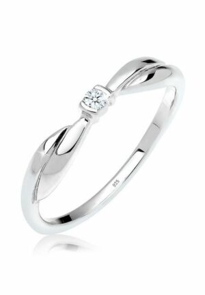 Elli DIAMONDS Verlobungsring Schleife Verlobung Diamant 0.03 ct. 925 Silber