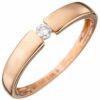 Schmuck Krone Verlobungsring Solitär Ring Damenring mit Diamant Brillant 585 Gold Rotgold Diamantring