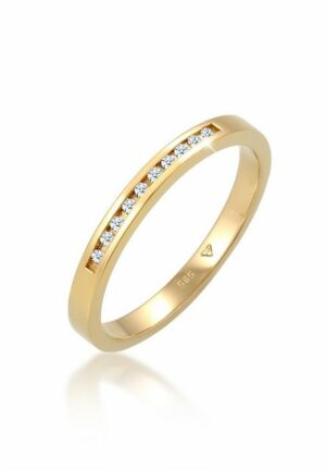 Elli DIAMONDS Verlobungsring Verlobung Bandring Diamant (0.05 ct) 585 Gelbgold