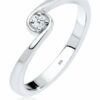 Elli DIAMONDS Verlobungsring Solitär Verlobung Diamant 0.03 ct. 925 Silber