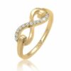 Elli DIAMONDS Verlobungsring Infinity Symbol Diamant (0.065 ct) 585 Gelbgold