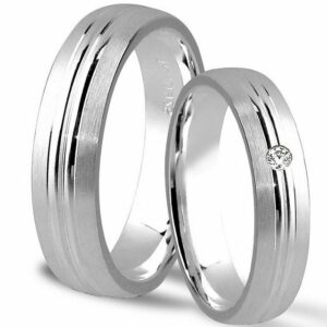 Trauringe123 Trauring Hochzeitsringe Verlobungsringe Trauringe Eheringe Partnerringe aus 925er Silber mit Stein