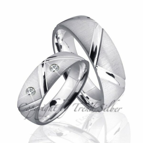 Trauringe123 Trauring Hochzeitsringe Verlobungsringe Trauringe Eheringe Partnerringe aus 925er Silber ohne Stein