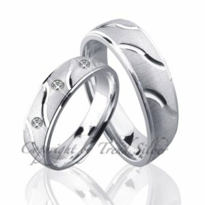 Trauringe123 Trauring Hochzeitsringe Verlobungsringe Trauringe Eheringe Partnerringe aus 925er Silber mit Stein