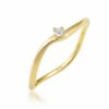 Elli DIAMONDS Verlobungsring Verlobung Welle Diamant (0.03 ct) 375 Gelbgold