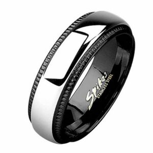 Taffstyle Fingerring Band-Ring poliert Bicolor für Damen oder Herren