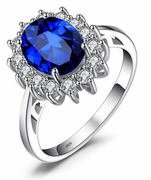 HOMLY Fingerring Blauer Zirkon-Diamantring Saphir Topas Promise Ring Verlobungsring (1-tlg)