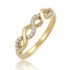 Elli DIAMONDS Verlobungsring Infinity Verlobung Diamant (0.09 ct) 585 Gelbgold