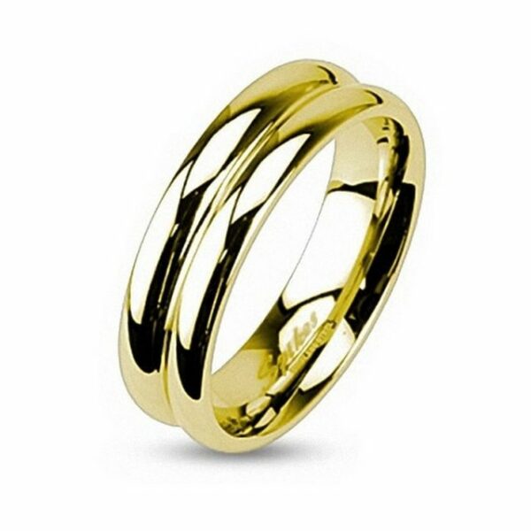Taffstyle Fingerring Damen Band Ring hochglanz poliert Vergoldet Reihen