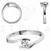 Stella-Jewellery Verlobungsring Verlobungsring Spannring Weißgold Diamant Gr. 54 (inkl. Etui)