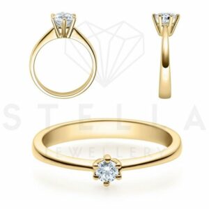 Stella-Jewellery Verlobungsring 585er Gelbgold Verlobungsring Diamant - Gr. 54 (inkl. Etui)
