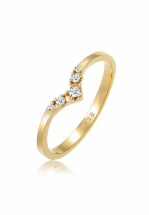 Elli DIAMONDS Verlobungsring Verlobungsring V-Form Diamant 0.07 ct 585 Gelbgold