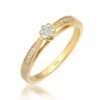 Elli DIAMONDS Verlobungsring Verlobung Diamant (0.085 ct) Blume 585 Gelbgold