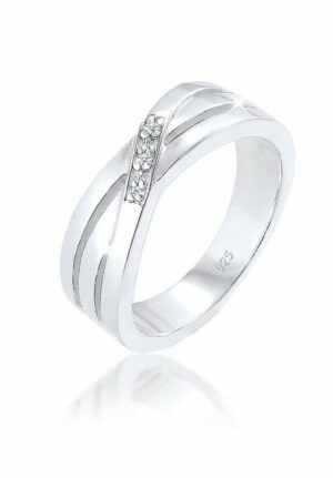 Elli DIAMONDS Verlobungsring Cross Over Verlobung Diamant 0.015 ct. 925 Silber