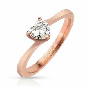 Taffstyle Fingerring Damen Ring Verlobungsring weißem Stein Herzform