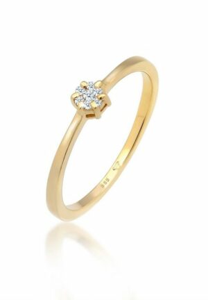 Elli DIAMONDS Verlobungsring Solitär Verlobung Diamant (0.045 ct) 585 Gelbgold