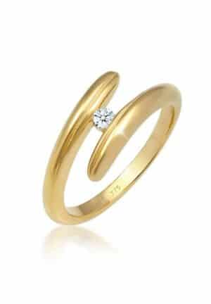 Elli DIAMONDS Verlobungsring Wickelring Diamant 0.06 ct. 375 Gelbgold