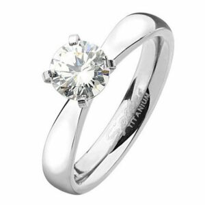 Taffstyle Fingerring Damen Ring Edelstahl mit einem Zirkonia