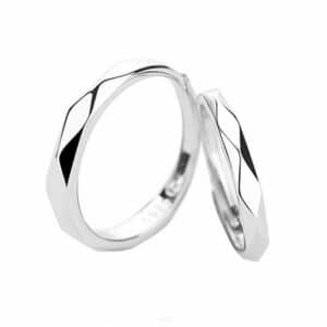 SCOZBT Trauring Rhombus Paar Ring Geschenke für Liebhaber (2-tlg.