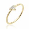 Elli DIAMONDS Verlobungsring Dreieck Geo Diamanten (0.03 ct) 375er Gelbgold