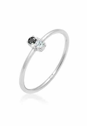 Elli DIAMONDS Verlobungsring Bi-Color Schwarzer Diamant (0.06 ct) 925 Silber