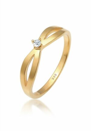 Elli DIAMONDS Verlobungsring Verlobung Vintage Diamant (0.03 ct) 585 Gelbgold