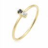 Elli DIAMONDS Verlobungsring Bi-Color Schwarzer Diamant (0.06 ct) 375 Gelbgold