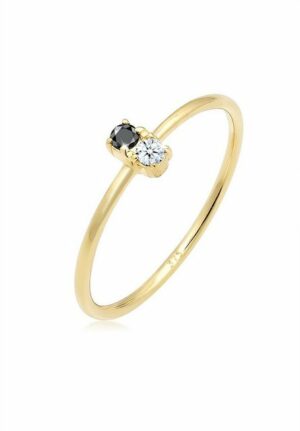 Elli DIAMONDS Verlobungsring Bi-Color Schwarzer Diamant (0.06 ct) 375 Gelbgold