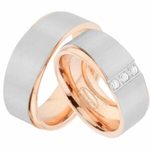 Trauringe123 Trauring Hochzeitsringe Verlobungsringe Trauringe Eheringe Partnerringe aus Edelstahl ohne und mit Stein JE85