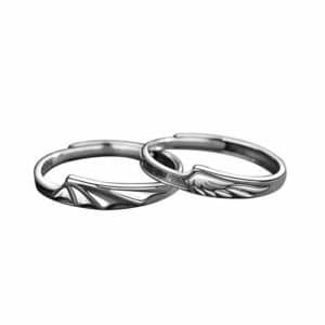 ACCZOO Partnerring 2 Stück Partnerring 925 Sterling Silber (Paare Freundschaftsringe