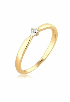 Elli DIAMONDS Verlobungsring Verlobung Welle Diamant (0.03 ct) 585 Gelbgold